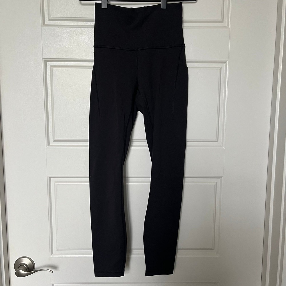 Lululemon wunder under high rise 25' tight pocket black color sz 4